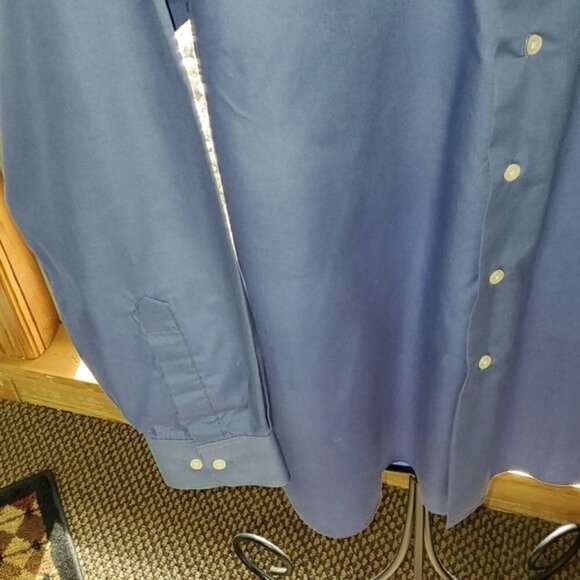 Heusen Poplin Blue Casual Long Sleeve‎ Button Down Sz. 16.5 Shirt - Picture 4 of 9